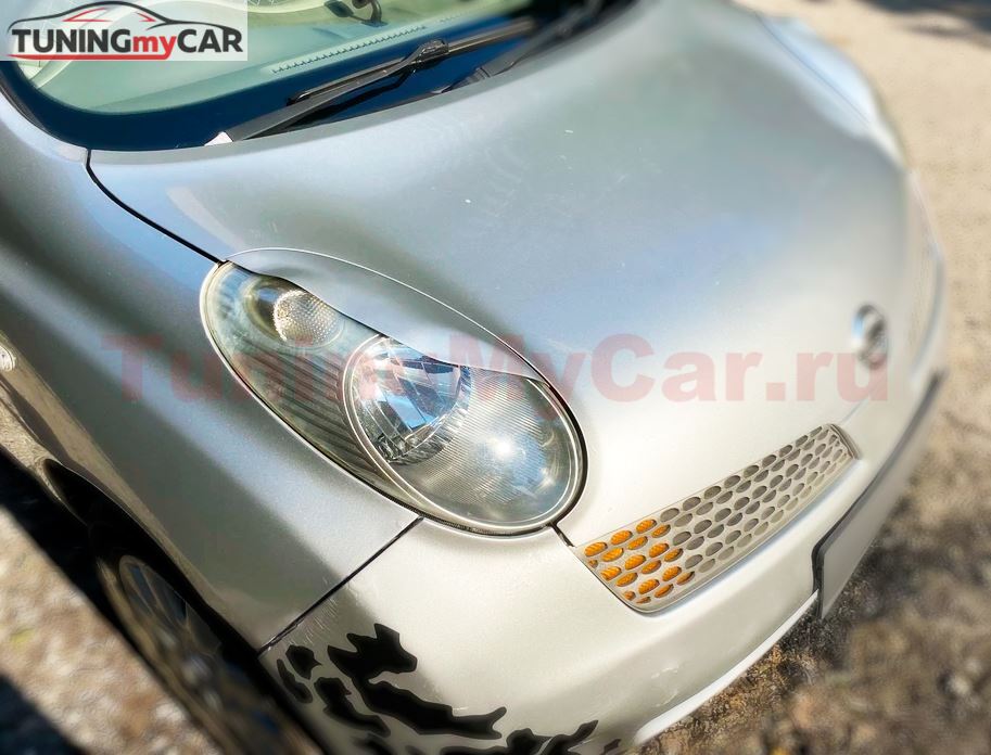 Реснички на фары для Nissan March K12 2002-