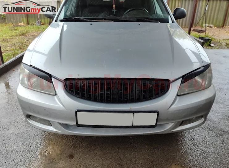 Решетка радиатора (матовая) в стиле Мерседес для Hyundai Accent 1999-2012