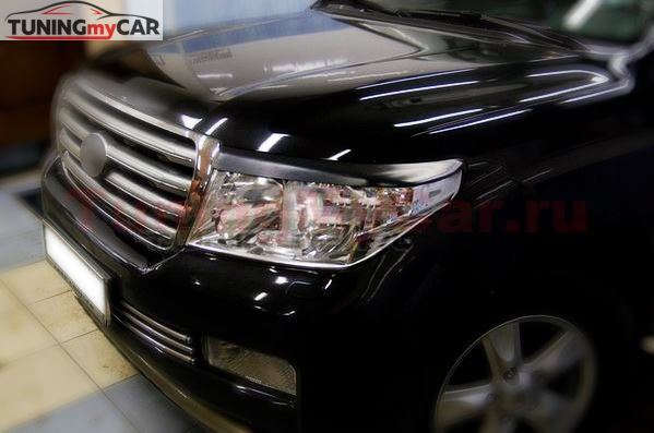 Реснички на фары для Toyota Land Cruiser 200 2007-2012 дорестайлинг