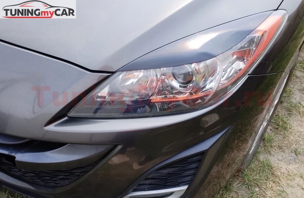 Реснички на фары для Mazda 3 2008-2013