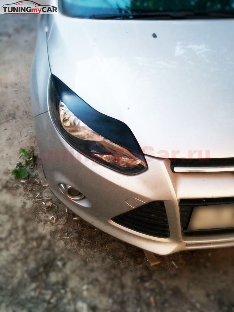 Реснички на фары для Ford Focus 3 (2011-2015) var№1 широкие