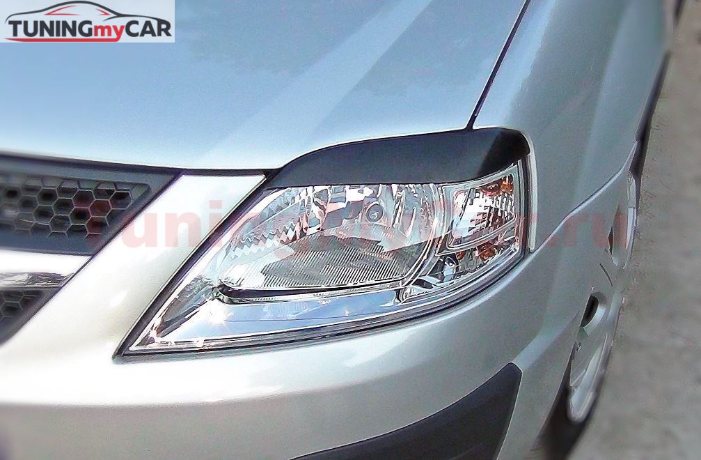 Накладки на передние фары (Реснички) Renault Logan 2004-2013, Lada Largus (универсал, фургон)  2012 - 2019, Largus Cross (универсал) 2014 - 2019