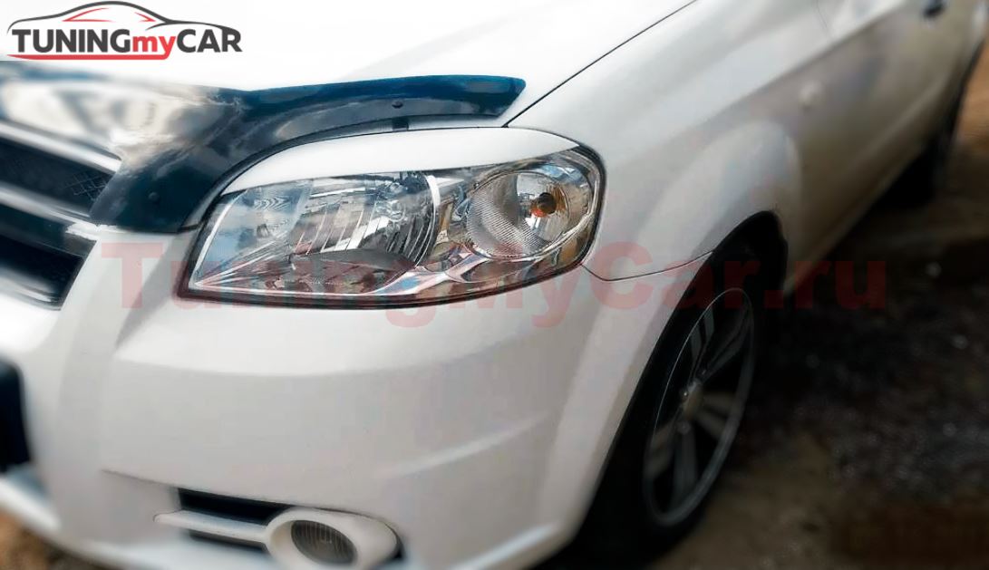Реснички на фары для CHEVROLET AVEO 2005-2012 седан