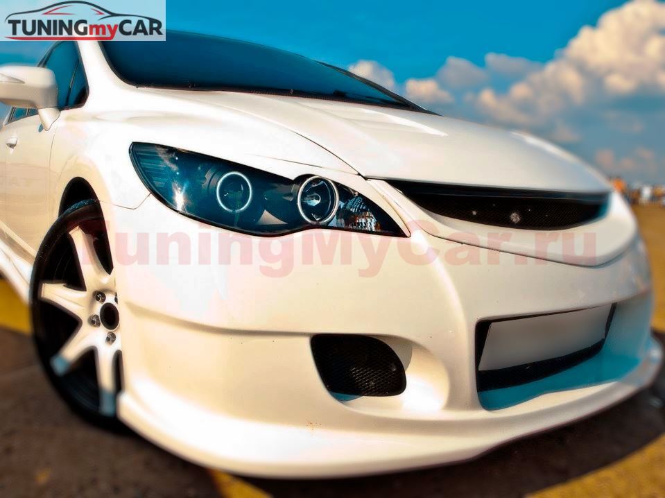 Реснички на фары для Honda Civic FD (седан) 2005-2011 фигурные Р10 A3-6