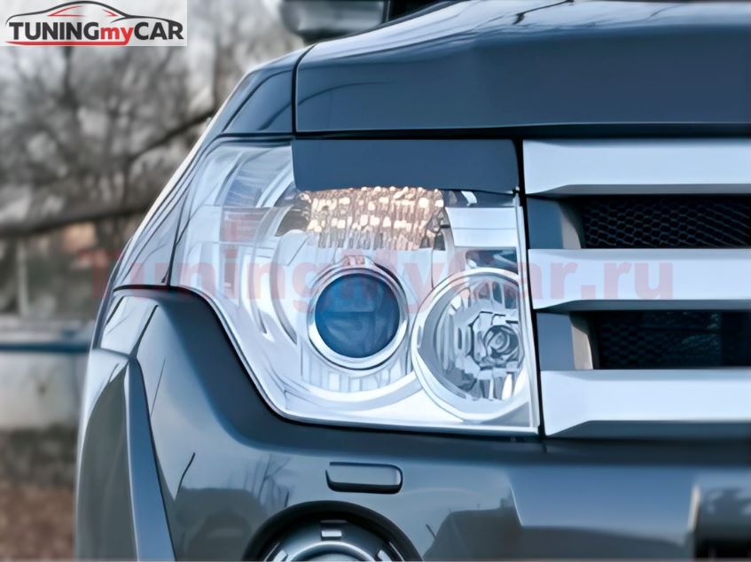 Реснички на фары для Mitsubishi Pajero 4 (2006-2015) Р10
