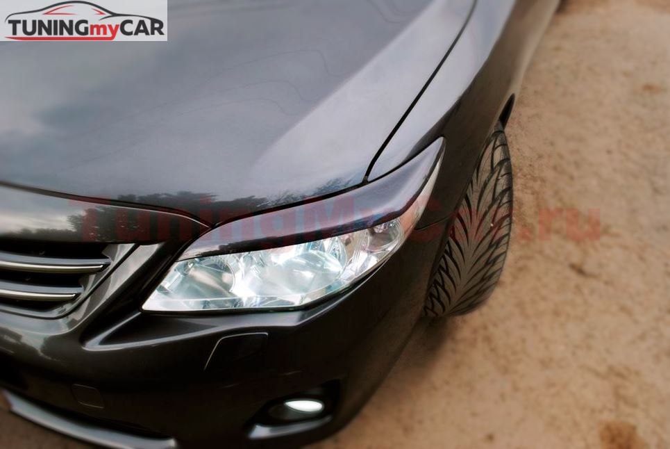 Реснички на фары для Toyota Corolla 2009-2013 рестайлинг