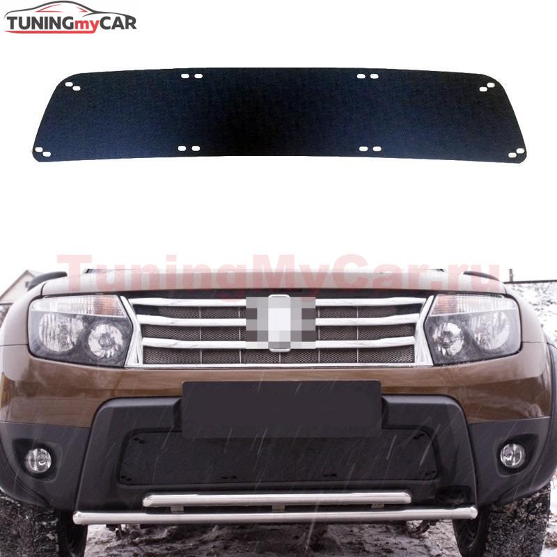 Зимняя заглушка решетки переднего бампера Renault Duster 2010-2014 G3-22