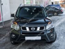 Реснички на фары для Nissan X-Trail II (Т31 рестайлинг)