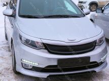 Накладки на передние фары (реснички) широкие для KIA RIO III 2015-2017 рестайлинг