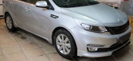 Накладки на передние фары (лепестки) для KIA RIO III 2015-2017 рестайлинг