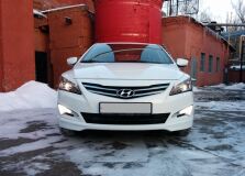 Реснички на фары для Hyundai Solaris 2014-2017 рестайлинг (ft) (ВБ,АО) A3-8