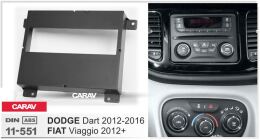 Переходная рамка для установки автомагнитолы CARAV 11-551: 1 DIN / 182 x 53 mm / FIAT Viagio 2012+ / DODGE Dart 2012-2016