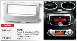 Переходная рамка для установки автомагнитолы CARAV 11-415: 1 DIN / 182 x 53 mm / FORD Focus II, Mondeo, S-Max, C-Max 2007-2011; Galaxy II 2006-2011; Kuga 2008-2012