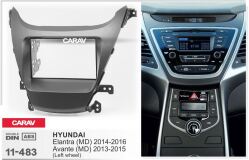 Переходная рамка для установки автомагнитолы CARAV 11-483: 2 DIN / 173 x 98 mm / 178 x 102 mm / HYUNDAI Elantra (MD) 2014-2016, Avante (MD) 2013-2015