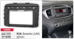 Переходная рамка для установки автомагнитолы CARAV 11-658: 2 DIN / 173 x 98 mm / 178 x 102 mm / KIA Sorento (UM) 2014+