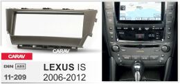 Переходная рамка для установки автомагнитолы CARAV 11-209: 1 DIN / 182 x 53 mm / LEXUS IS 2006-2012