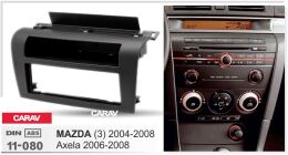 Переходная рамка для установки автомагнитолы CARAV 11-080: 1 DIN / 182 x 53 mm / MAZDA (3) 2004-2008; Axela 2006-2008