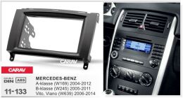 Переходная рамка для установки автомагнитолы CARAV 11-133: 2 DIN / 173 x 98 mm / 178 x 102 mm / MERCEDES-BENZ A-klasse (W169) 2004-2012, В-klasse (W245) 2005-2011, Vito 2006+, Viano 2006+