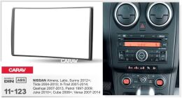 Переходная рамка для установки автомагнитолы CARAV 11-123: 2 DIN / 173 x 98 mm / NISSAN Almera, Latio, Sunny 2012+; Tiida 2004-2010; X-Trail 2001-2014; Qashqai 2007-2013, Patrol 1997-2009; Juke 2010+; Cube 2008+; Versa 2007-2014