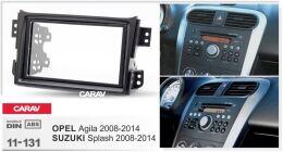 Переходная рамка для установки автомагнитолы CARAV 11-131: 2 DIN / 173 x 98 mm / 178 x 102 mm / OPEL Agila 2008-2014 / SUZUKI Splash, Ritz 2008-2012