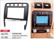 Переходная рамка для установки автомагнитолы CARAV 11-153: 2 DIN / 173 x 98 mm / PORSCHE Cayenne (955/957) 2002-2010