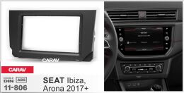Переходная рамка для установки автомагнитолы CARAV 11-806: 2 DIN / 173 x 98 mm / 178 x 102 mm / SEAT Ibiza, Arona 2017+