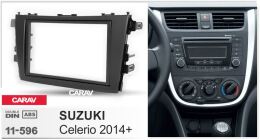 Переходная рамка для установки автомагнитолы CARAV 11-596: 2 DIN / 173 x 98 mm / 178 x 102 mm / SUZUKI Celerio 2014+