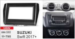 Переходная рамка для установки автомагнитолы CARAV 11-795: 2 DIN / 173 x 98 mm / 178 x 102 mm / SUZUKI Swift 2017+