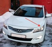 Реснички на фары для Hyundai Solaris 2014-2017 рестайлинг (ft) (ВБ,АО) A3-8
