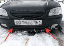 Решетка радиатора нижняя Hyundai Accent (Полосы)
