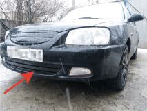 Решетка радиатора нижняя Hyundai Accent (Полосы)