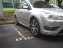 Пластиковые внешние цельные пороги для Ford Focus 2 2004-2011г.в. (кроме купэ)