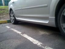 Пластиковые внешние цельные пороги для Ford Focus 2 2004-2011г.в. (кроме купэ)