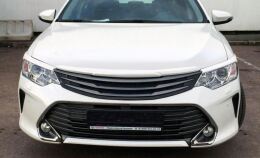 Накладка на капот (антихром) Toyota Camry 2014-2017