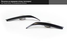 Реснички на переднюю оптику (антихром) Toyota Camry 2014-2017