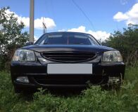 Решетка радиатора Hyundai Accent (оригинал без значка) черный МАТОВЫЙ