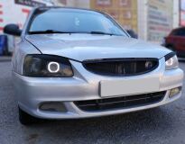 Реснички на фары косые Hyundai Accent