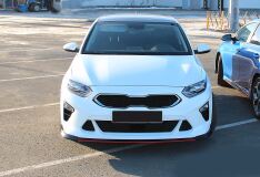 Сплиттер (Губа) Sport Line переднего бампера KIA Ceed 3 Вариант №1 (БЕЗ КЛЫКОВ)