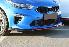 Сплиттер (Губа) Sport Line переднего бампера KIA Ceed 3 Вариант №2 (С КЛЫКАМИ)