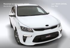 Накладки на переднюю оптику (реснички) Kia Rio 4 2017+ в стиле Sport Line