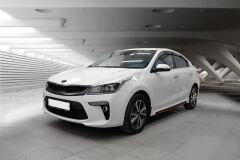 Накладки на пороги Kia Rio 4 стиль Sport Line