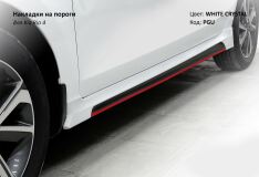 Накладки на пороги Kia Rio 4 стиль Sport Line