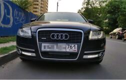 Реснички на фары для Audi A6 C6 2004-2008 (4F2, 4F5 - оптика без ДХО)