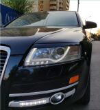 Реснички на фары для Audi A6 C6 2004-2008 (4F2, 4F5 - оптика без ДХО)
