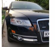 Реснички на фары для Audi A6 C6 2004-2008 (4F2, 4F5 - оптика без ДХО)