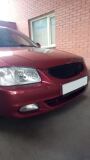Решетка радиатора Hyundai Accent (плетенка) ЧЕРНЫЙ (вар.2)