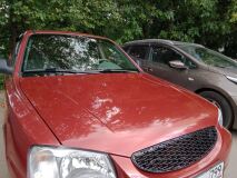 Решетка радиатора Hyundai Accent (плетенка) ЧЕРНЫЙ (вар.2)