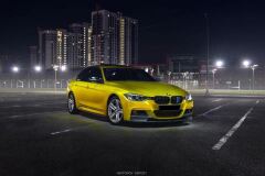 Сплиттер переднего М-бампера для BMW 3-series. Черный матовый