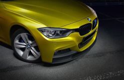 Сплиттер переднего М-бампера для BMW 3-series. Черный матовый