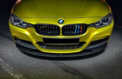 Сплиттер переднего М-бампера для BMW 3-series. Черный матовый